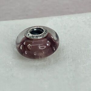 Authentic Pandora 925 ‘ Effervescence ‘ Purple Murano Glass Charm Bead #791616CZ